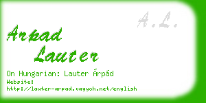 arpad lauter business card